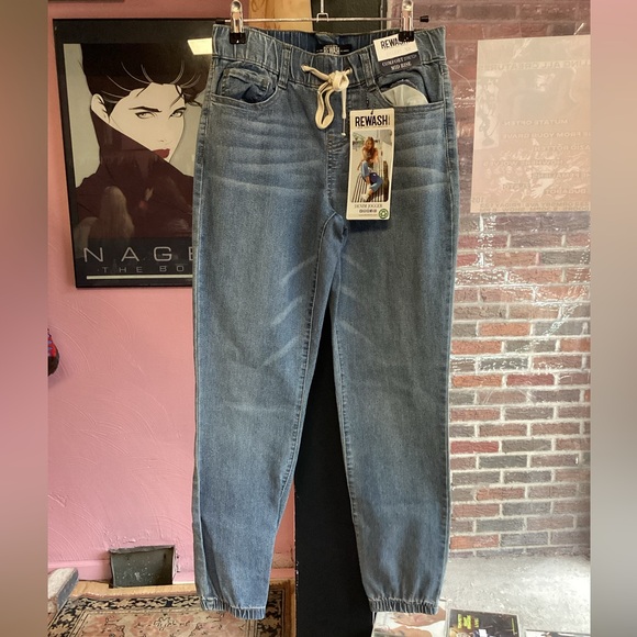 Rewash Denim - Rewash Women's Blue Jean joggers pull on mid rise stretch
